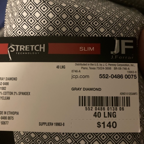 New JF J.Ferrar Mens Diamond Stretch Slim Fit Sport Coat - Picture 6 of 6